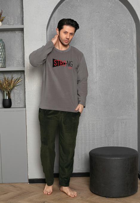 Pijama Barbat POLAR , Culoare Gri, Engros